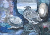 gull chicks painting