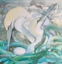 gannet egg painting