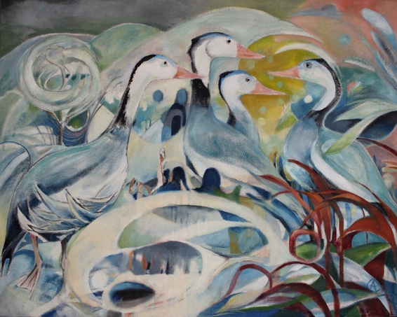 Whistling Ducks painting